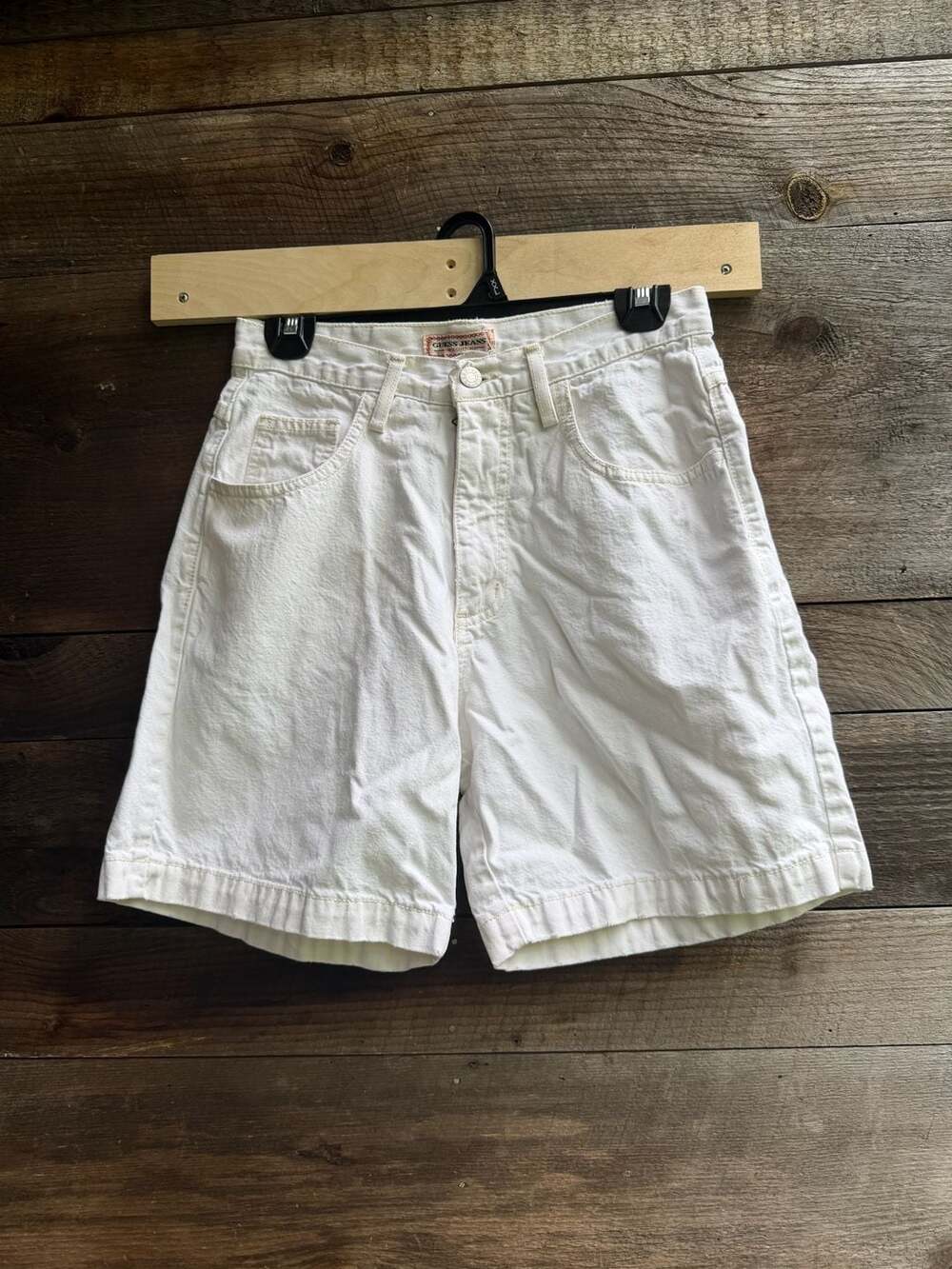 Vintage Guess Jeans White Denim Shorts Size 28 Style 47995